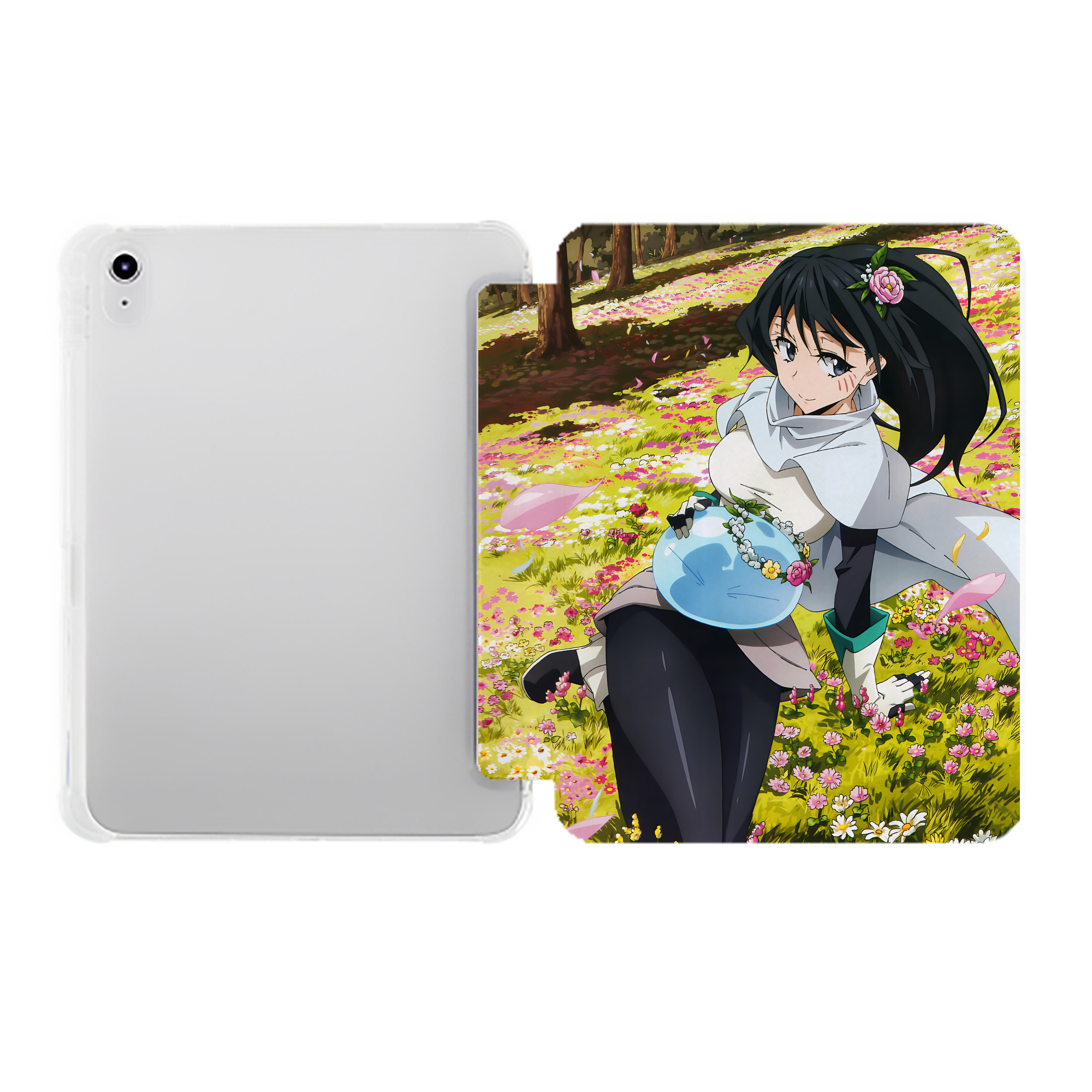 （画像用） 転スラ Regarding Reincarnated to Slime IPad ケース ペン収納付き 三つ折りスタンド PUレザー×シリコン 対応機種9.5/10.5/10.9インチ
